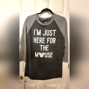 Disney Parks "I'm just here for the Mouse" 3/4 Sleeve Tee Size Large